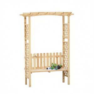Banc de jardin en bois 2 places, style rustique, pour la décoration de patio et de jardin - Product Image 1