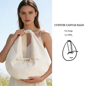 OEM Custom Cotton <strong>Canvas</strong> Crescent New Trendy Half Moon Shoulder Underarm Bag Minimalist <strong>Canvas</strong> <strong>Handbag</strong> Tote Bag Wholesale - Product Image 1