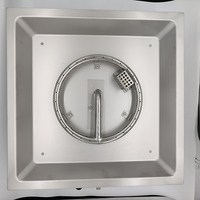 Brûleur à gaz carré sans fumée, insert en acier inoxydable, plaque de foyer à gaz