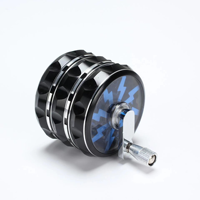 Approvisionnement d'usine de haute qualité 63mm 4-Part Lightning Aluminium Herb Spice Grinder avec poignée Accessoires pour fumer personnalisés