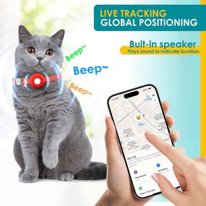Collar con rastreador GPS para gatos ZFSJTAG, resistente al agua, con campana, seguimiento en tiempo real para la aplicación iOS. - Product Image 3