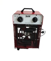 Ventilateur chauffant électrique avec éclairage, options portable et de bureau, capacité de chauffage 1,65 KW/3,3 kW, construction murale