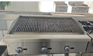 Gril à gaz vertical commercial de 36 pouces avec pierres de lave pour grillades de steaks, machine à rôtir la viande sur comptoir pour barbecue, magasin ou cuisine - Product Image 3