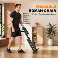 Chaise romaine pliable, banc d'hyperextension, machine d'extension dorsale réglable, équipement multifonctionnel pour entraînement abdominal et musculation à domicile
