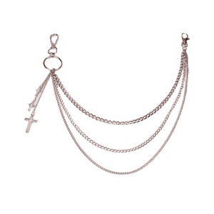 yueli Harajuku Style <b>Cross</b> Pendant Waist Chain Double Layered Unisex Hip Hop Fashion Body Chain Tibetan <b>Silver</b> Daily Wear - Product Image 5