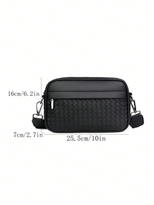 Herren neue trendige freizeit-Platte-Schultertasche Leder Crossbody-Tasche modische kleine quadratische Tasche - Product Image 2