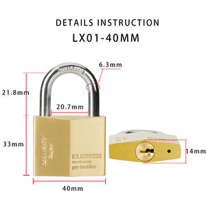 LX01 — serrure diamant chinoise en cuivre, 40mm, haute qualité, bloc de verrouillage personnalisé, Type diamant, europe, déverrouillage - Product Image 5