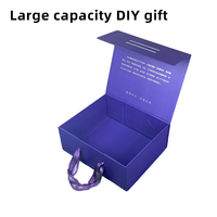Boîte en papier rigide magnétique pliable personnalisée avec ruban pour bijoux, cosmétiques, vêtements, emballage cadeau, vente en gros, haute qualité