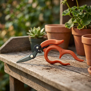 Ciseaux à fleurs, manche en plastique, cisailles de jardinage à lame coupante, avec poignée antidérapante, lame en acier SK-5 de 4 1/2'' pour l'élagage et l'entretien des jardins - Product Image 2