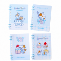Cuaderno A6 de PP con diseño de gato de dibujos animados, 70 hojas, papel rayado de 80g, mini diario portátil para niños y estudiantes
