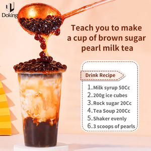 Doking Fabriek Best Verkopende Bruine Suikerpoeder Thee Popping Boba Halal Gecertificeerde Konjac Bevroren Tapioca Fruit Matcha Melk Thee - Product Image 3