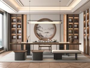 Armoire de présentation moderne en bois massif de style chinois d'Asie du Sud-Est de luxe pour bar à domicile, salon, café, vin et thé, rangement d'art - Product Image 2