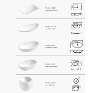 <span class=keywords><strong>Lavabo</strong></span> Ovalado para Baño de Hotel, Lavamanos de Piedra Artificial Pulida, <span class=keywords><strong>Lavabo</strong></span> de Superficie Sólida con Base para Encimera - Product Image 4