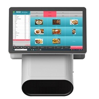Terminal de point de vente à double écran tactile 15,6 pouces Windows/Android, processeur Intel I3/i5/i3, imprimante thermique à découpe automatique 80 mm pour la vente au détail et la restauration