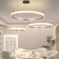 Haute Luminosité Or Blanc Lustres Ronds Fer Acrylique Aluminium 284w Led Anneau Pendentif Lumière