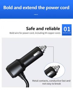 120W 3 Socket Sigarettenaansteker Splitter Power Adapter Auto Oplader 2-Poort Usb Voor Mobiele Telefoon Gps Dash Cam - Product Image 4