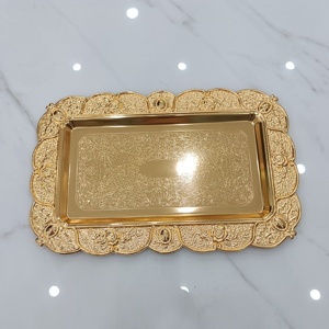 <span class=keywords><strong>Petite</strong></span> assiette à collation <span class=keywords><strong>en</strong></span> <span class=keywords><strong>fer</strong></span> de style classique pour le thé de l'après-midi et le rangement de bijoux, porte-gobelet isolant et plateau à vin pour les fêtes - Product Image 5