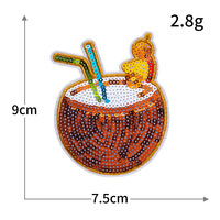 Nouveaux patchs brodés à la machine avec paillettes, style estival, pour chapeaux de soleil, tongs de beach-volley et motifs noix de coco