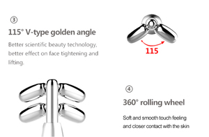 <span class=keywords><strong>Vface</strong></span> 3d Facial Roller Massage gerät zum Straffen der Haut Voll metall Solar Micro Current Face Body Rolling Massage gerät - Product Image 4