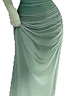 2025 <b>Summer</b> New Arrival Women High-End Casual Square Collar High Waist Maxi A-Line <b>Boho</b> Mesh Ruffle Pleated Fishtail <b>Dress</b> - Product Image 2