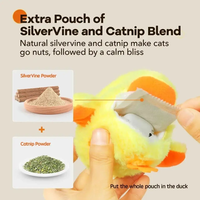 Jouet en peluche pour chaton à activation tactile avec recharge USB, jouets interactifs pour chat, jouet pour chat en forme de canard qui bat des ailes, rechargeable