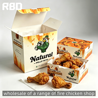 Boîte à emporter pour poulet frit avec logo personnalisé, emballage alimentaire de qualité supérieure, style coréen, pour hamburgers français, restauration rapide, boîte en papier pour poulet frit