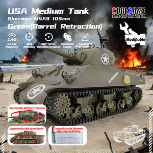 COOLBANK Modèle de char d'assaut <span class=keywords><strong>Sherman</strong></span> M4A3 télécommandé à l'échelle <span class=keywords><strong>1</strong></span>/<span class=keywords><strong>16</strong></span>, pièce de collection / cadeau (modifiable) - Product Image 1