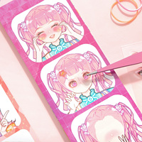Simno Anime Girls Palm Size Dress up Sticker Book Face Changing Sticker Kit Makeover Game for DIY Craft Activity