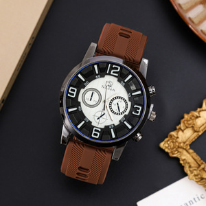 Montre décontractée pour homme, montre à quartz tendance, montre-bracelet à bracelet en silicone élégante et polyvalente - Product Image 5