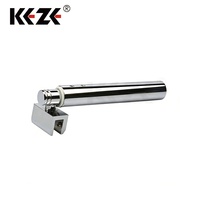 Support mural en verre pour panneau fixe de porte sans cadre en acier inoxydable moderne, finition chromée, certifié CE, pour salle de bain d'hôtel