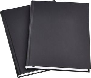 Carnet de notes professionnel A5 à couverture rigide, couleur noire, 10,5 x 7,5 pouces, lot de 2, prix usine - Product Image 1