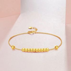 Pulsera de Oro Puro 18K Personalizada con Cuentas Pequeñas, Cadena de Joyería con Dijes Sólidos Au750 para Mujer, Precio de Fábrica Xinfly - Product Image 5