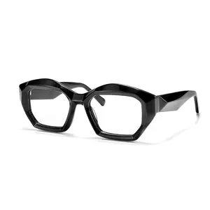 2023 Custom Optical Glasses Spectacle Frames Cat Eye Square Clear Vintage Acetate Eyeglasses Frames Fashion Trendy Eyewear
