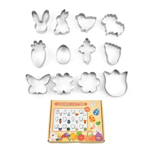 12 Cái/Bộ Phục Sinh Bunny Thỏ Cà Rốt Hình Dạng Thép Không Gỉ <span class=keywords><strong>Cookie</strong></span> <span class=keywords><strong>Cutter</strong></span> Mô Hình Khác Nhau Biscuit Báo Chí Khuôn Mẫu - Product Image 6
