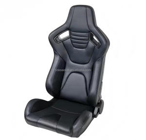 Siège baquet de course en fibre de verre personnalisé en cuir noir et daim <span class=keywords><strong>patchwork</strong></span> - Product Image 3