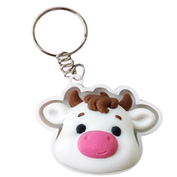 Nouveautés : Porte-clés anti-stress à clic en forme de vache mignonne imprimée en 3D, jouet de décompression pour enfants et adultes