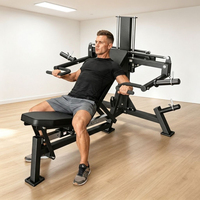 DINUO Appareil Commercial à Charge Libre 2-en-1 pour Presses Poitrine et Épaules, Siège Réglable, Équipement d'Entraînement du Haut du Corps pour Salle de Sport