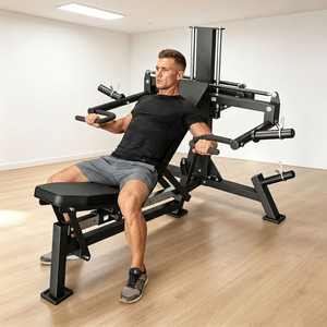 DINUO Macchina Commerciale 2 in 1 Chest Press e Shoulder Press a Carico a Piastre con Sedile Regolabile per Allenamento Parte Superiore del Corpo - Product Image 6