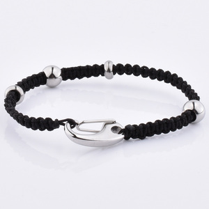 Thiết Kế Mới Handmade Tùy Chỉnh Bạc Còng Clasp Màu Xanh Rope Vòng Đeo Tay Ý Nghĩa - Product Image 6