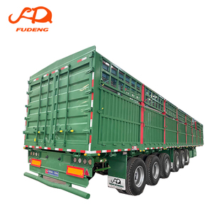 Remolque <span class=keywords><strong>de</strong></span> <span class=keywords><strong>Transporte</strong></span> Pesado Personalizado FUDENG, 6 Ejes, 80 Toneladas, Remolque <span class=keywords><strong>de</strong></span> Carga con Barandas <span class=keywords><strong>de</strong></span> Acero <span class=keywords><strong>para</strong></span> <span class=keywords><strong>Transporte</strong></span> <span class=keywords><strong>de</strong></span> Ganado - Product Image 1