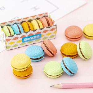 Gommes à effacer promotionnelles en forme de macaron 3D, fournitures fantaisie pour fêtes d'anniversaire avec des formes colorées et adorables - Product Image 3