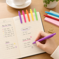 Stylo bille rétractable personnalisé avec logo, en plastique, couleurs assorties, écriture fluide, pour bureau, école, étudiants, en gros