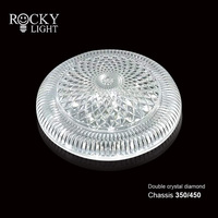 Plafonnier à rayures en cristal/plafonnier transfrontalier led salon lumière ronde US jauge 120V double anneau RL North Amer