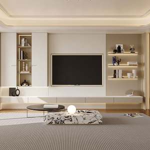 Meuble TV en bois LED moderne de haute qualité pour hôtel et salon, rangement pour équipement multimédia, compatible avec les téléviseurs de 65 pouces et plus - Product Image 4