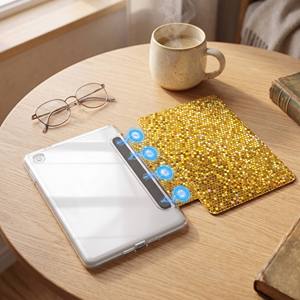 Custodia Magnetica Staccabile Personalizzata OEM in Pelle PU Glitterata Esagonale <span class=keywords><strong>per</strong></span> Kobo <span class=keywords><strong>Clara</strong></span> Color Libra Sage Elipsa con LOGO BRAND di Fabbrica - Product Image 2