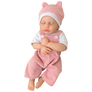 BAkwbwBY Muñeca Bebé Reborn de Silicona Completa de 12 Pulgadas (30 cm), Recién Nacido Dormido con Ojos Cerrados y Traje Rosa para Venta al por Mayor OEM ODM - Product Image 1