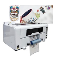 Printer UV DTF Otomatis A3 Printer Flatbed UV dengan Pernis untuk Casing Ponsel Botol Kaca Stiker Logam