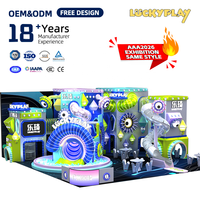 LUCKYPLAY Système de terrain de jeu intérieur sur mesure à thème clé en main, construction multi-matériaux pour les espaces éducatifs commerciaux