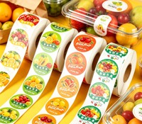 Étiquettes rondes personnalisées imperméables pour fruits - Autocollants adhésifs pour produits frais et emballages alimentaires