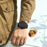 Montre-bracelet à quartz pour homme de haute qualité, boîtier en acier inoxydable, bracelet en cuir, résistante à l'eau 3 bars, montre de marque tendance pour affaires 670